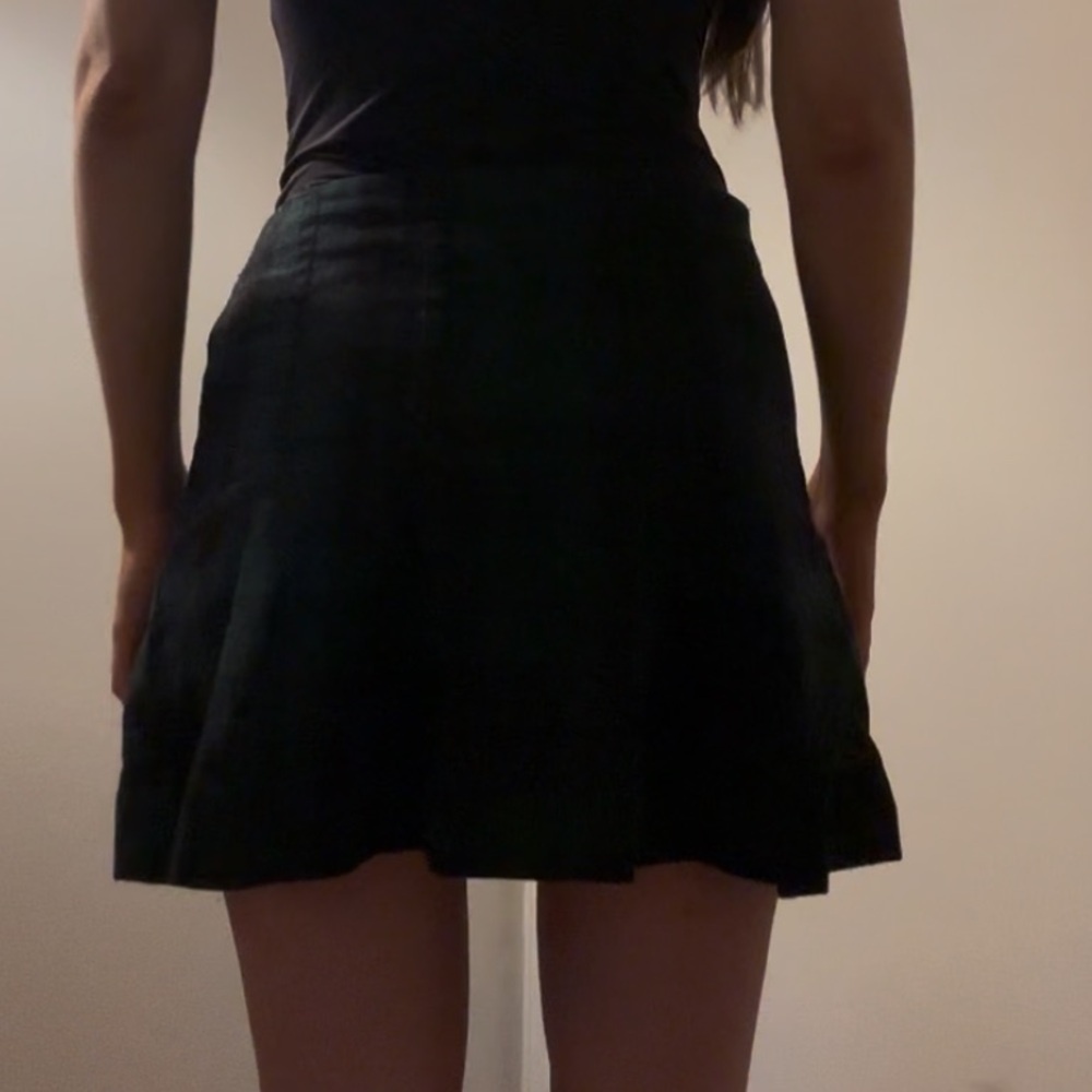 GAP Green Plaid Pleated Mini Skirt